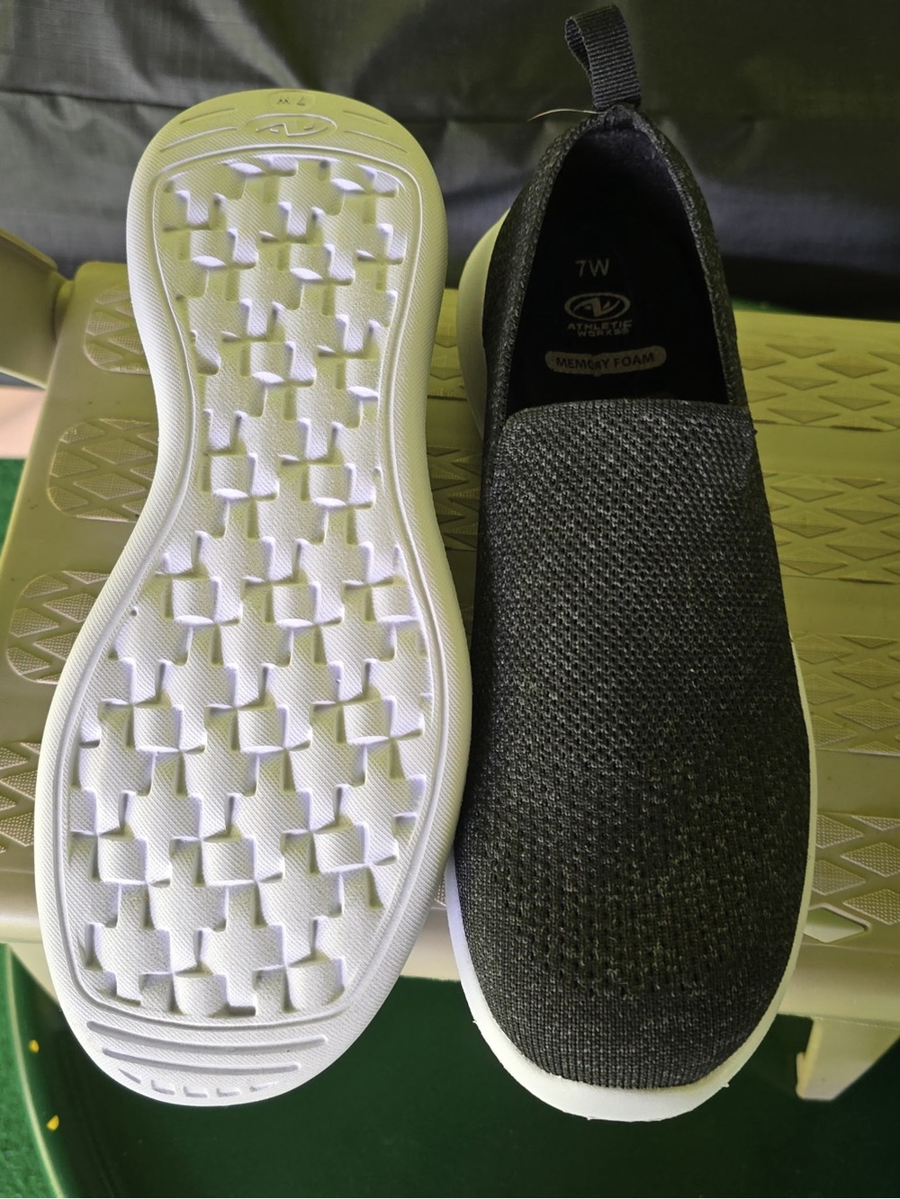 Athletic Works Memory Foam Slip-On Sneakers - Black